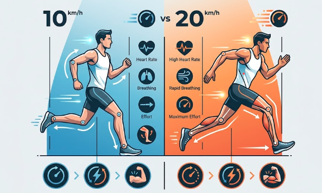 달리기 주법, 속도가 바뀌면 폼도 바뀐다 — 시속 10km vs 20km